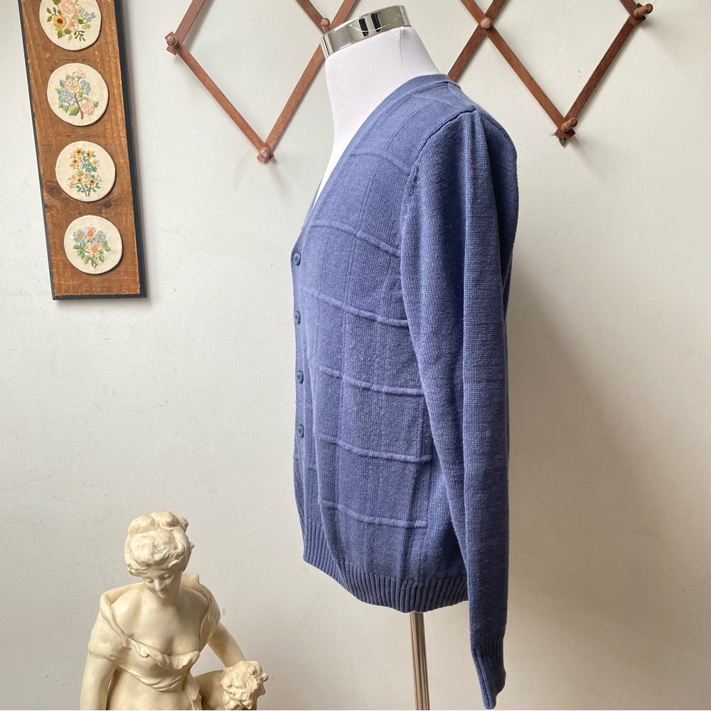 Vintage Ribbed Knit Textured Cardigan - image 6